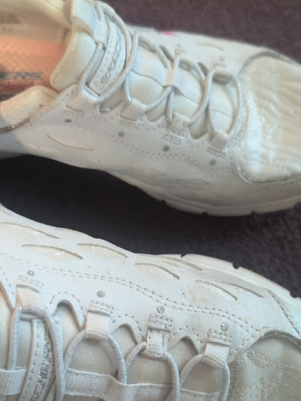 Skechers White Sneakers with Pink Floral Accents - Picture 9 of 15